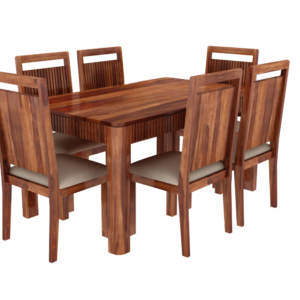 Dimitri 6 Seater Sheesham wood Dining Table Set with 6 Upholstery Chair